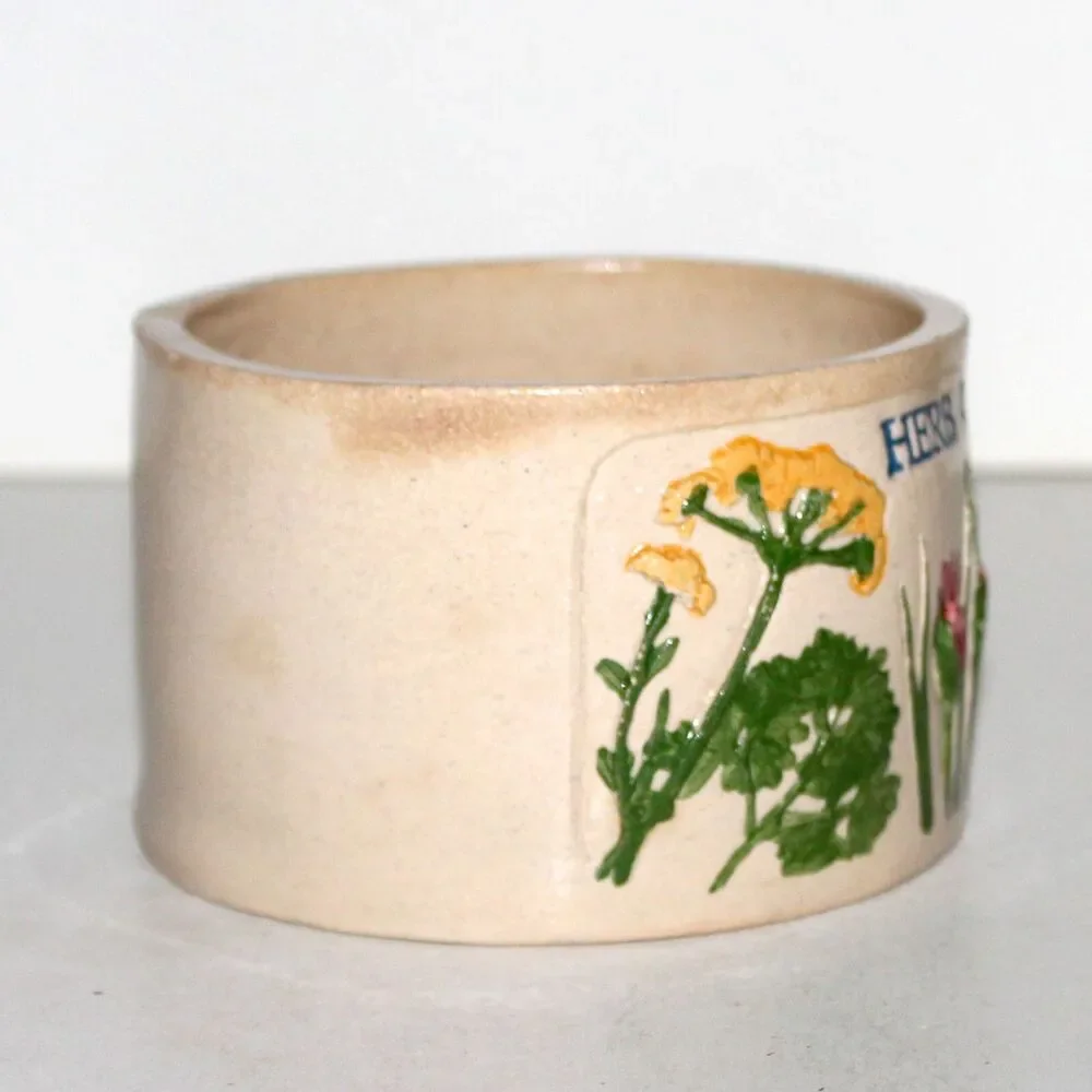 Herb Butter pot crock container Monika Calhoun Herbs in Clay collection 1992